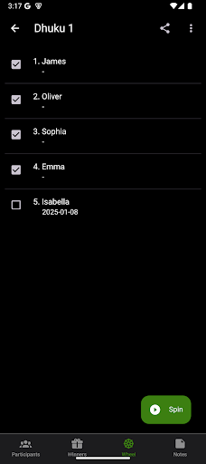 Participants Screen